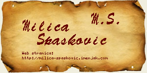 Milica Spasković vizit kartica